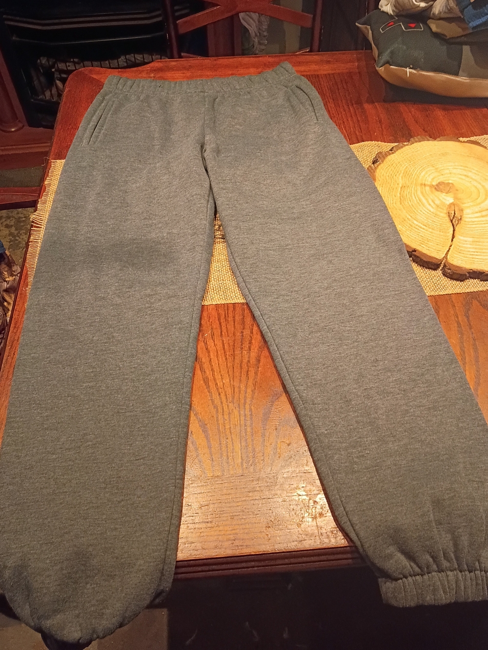 Love Women's Heather Gray Sweatpants - Elastic Waist & Cuffed Ankles